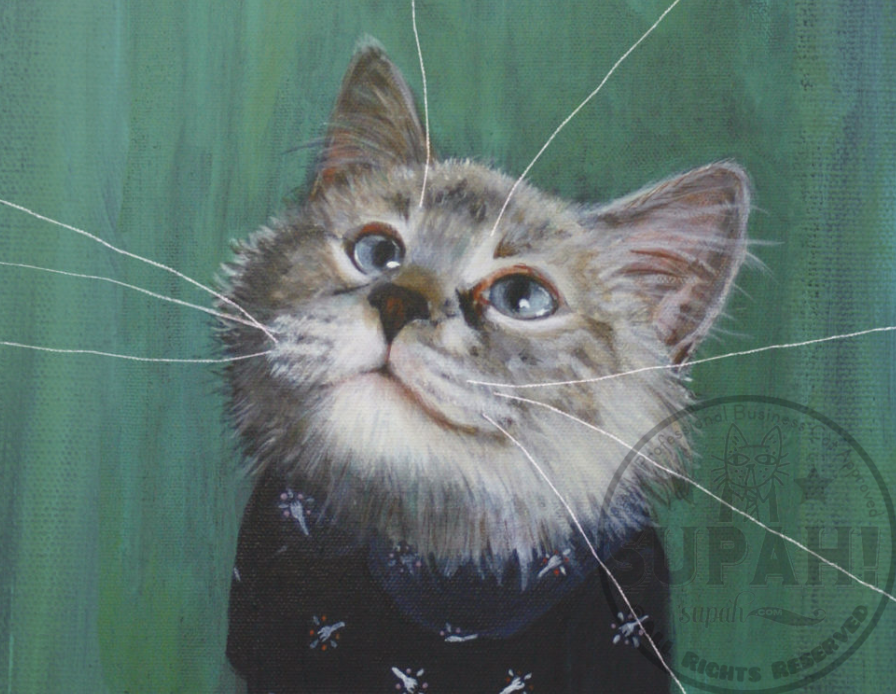 Giclée Print Cat Kitten Pinky