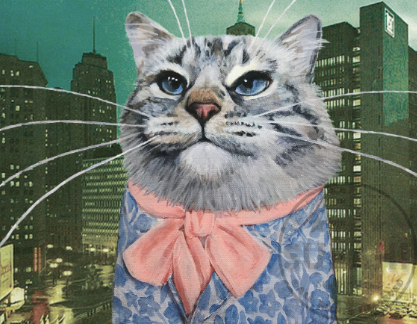 Giclée Print Cat Motor City Pinky