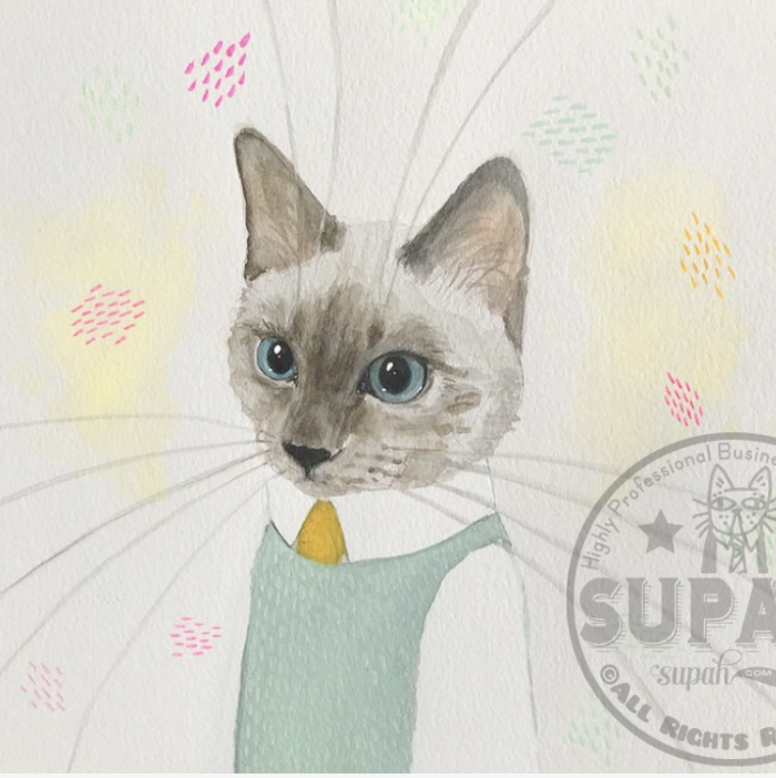 Giclée Print Cat Pretzel