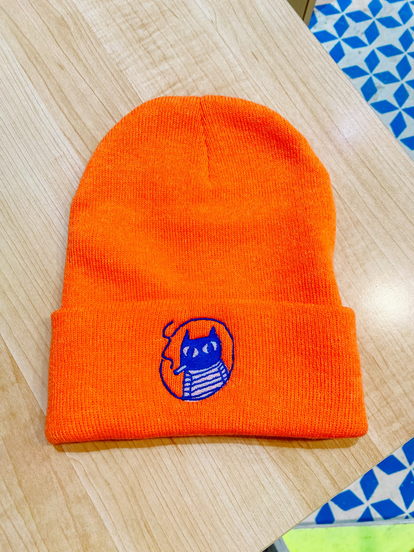 Supah Beanie - EMBROIDERED Lucky Cat