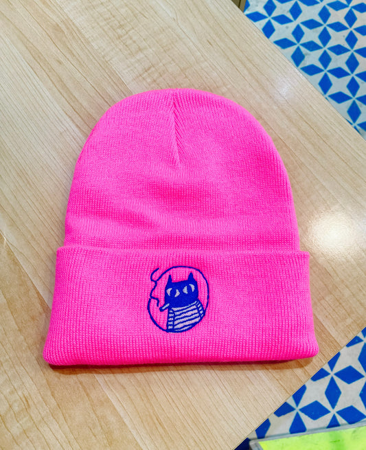 Supah Beanie - EMBROIDERED Lucky Cat