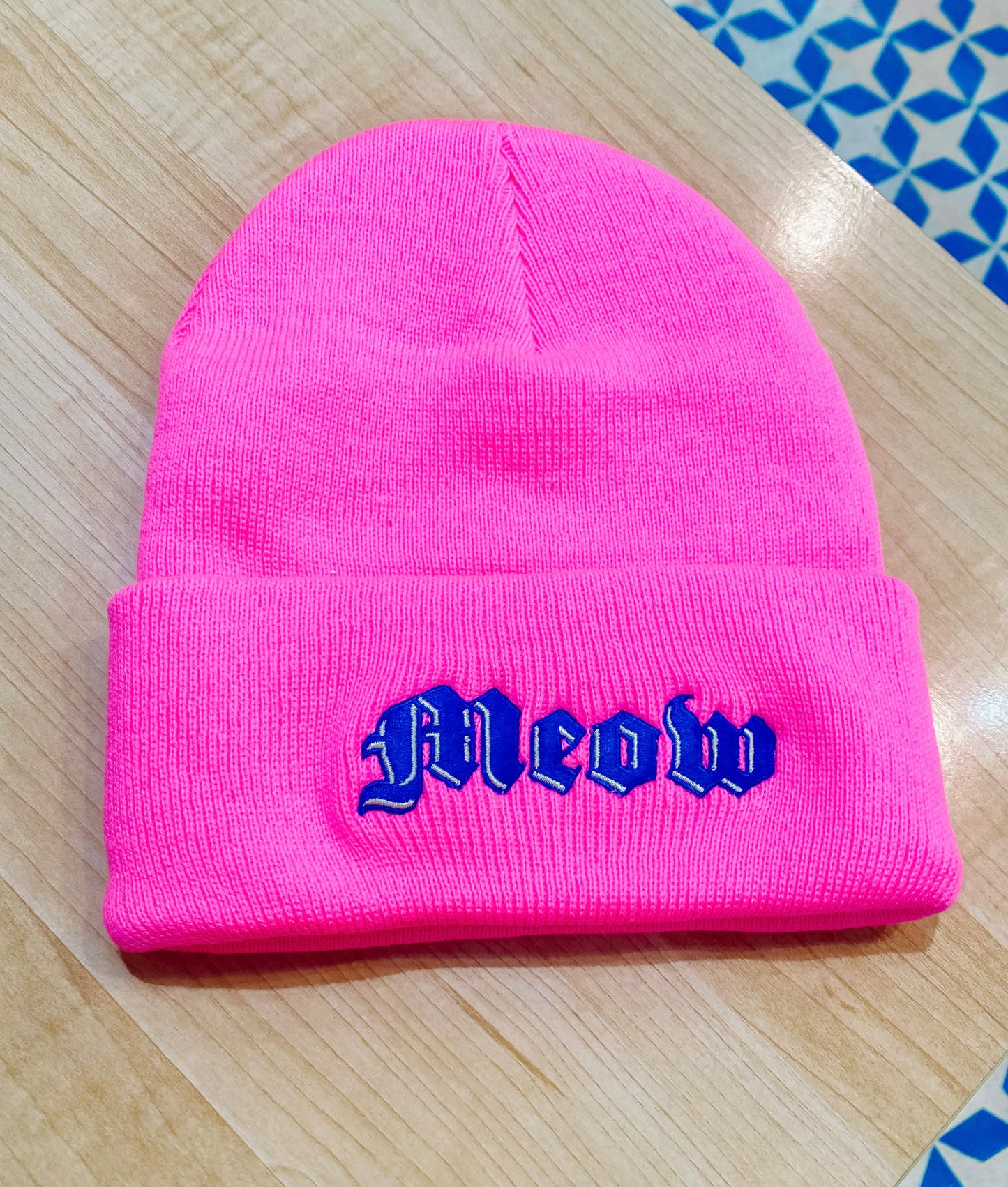 Supah Beanie - EMBROIDERED Meow