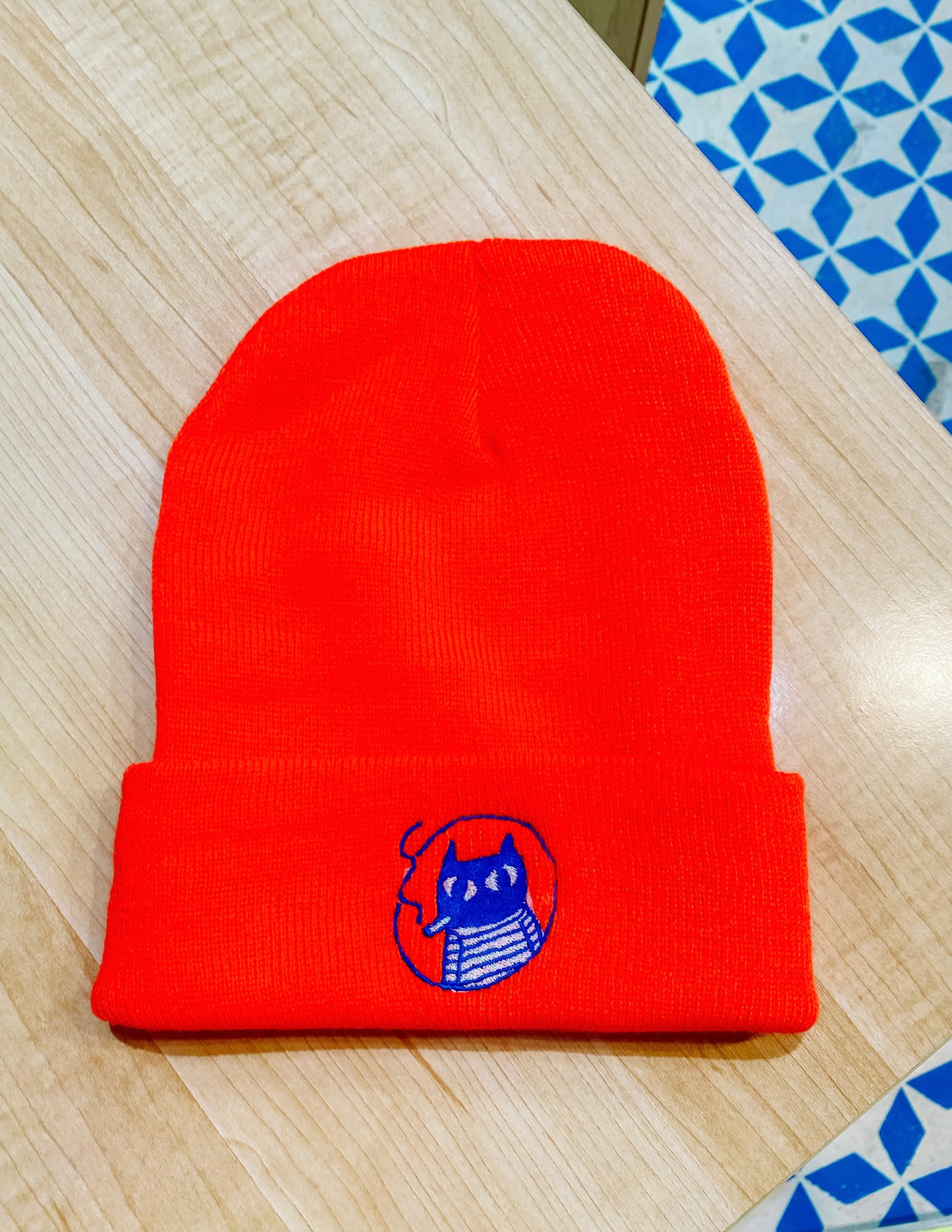 Supah Beanie - EMBROIDERED Lucky Cat