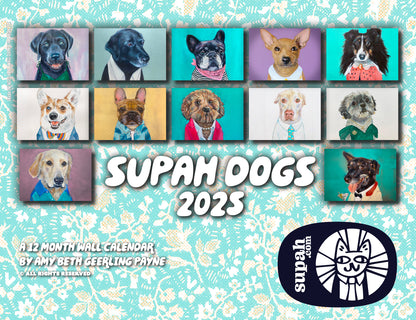 Supah Dogs Wall Calendar 2025