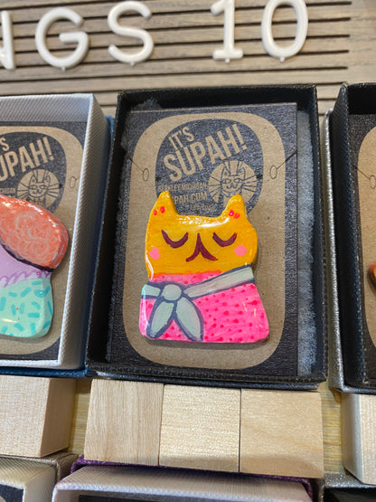 Highly Professional Business Cat Clay Pins