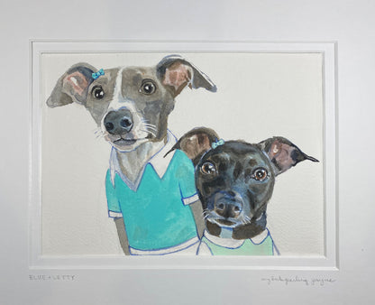 Giclée Print Dogs Blue and Letty