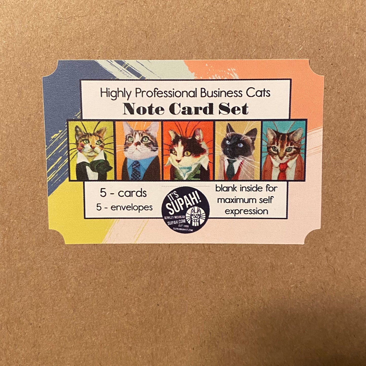 Highly Professional Business Cat Notecard Set